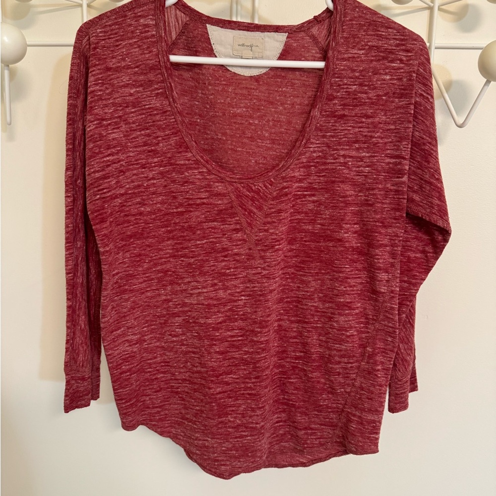 Wilfred Maroon Long Sleeve Blouse